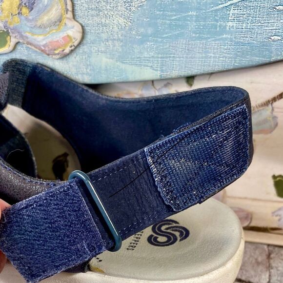 Clarks Cloud Steppers Soft Cushioned Strappy Sandals Women's Size 7 Blue Gray - Picture 6 of 8
